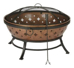 Living Accents Noma Wood Fire Pit 22.4 In. H X 35.8 In. W X 22 In. D Steel