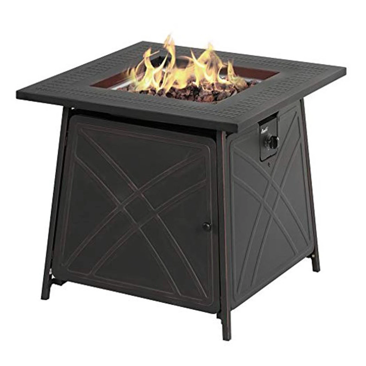 Living Accents Square Propane Fire Pit 25.5 In. H X 28 In. W X 28 In. D Steel 1 Living Accents Square Propane Fire Pit 25.5 In. H X 28 In. W X 28 In. D Steel