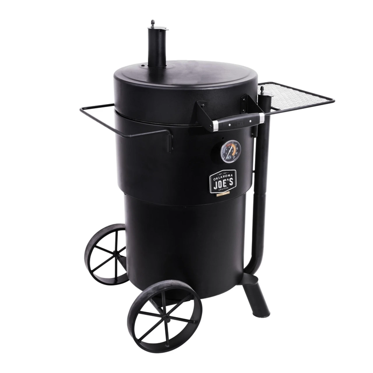 Oklahoma Joes Bronco Charcoal Drum Smoker Black 1 Oklahoma Joes Bronco Charcoal Drum Smoker Black