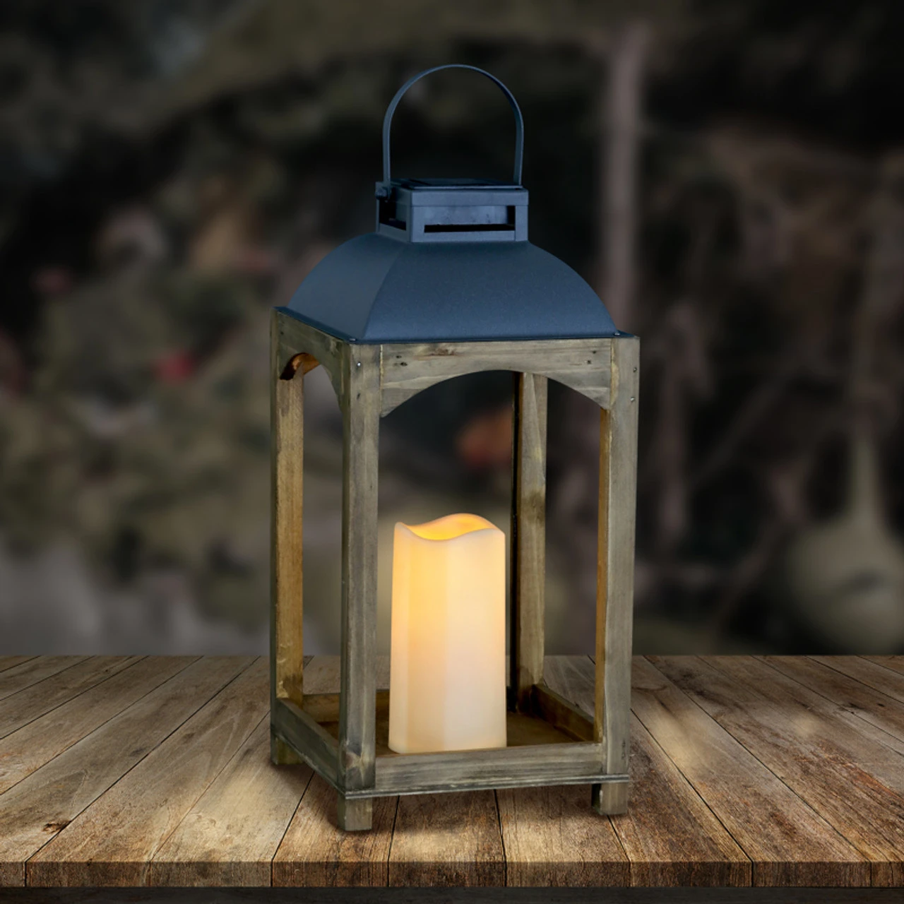 Exhart 16 In Metal Candle Lantern 2 Exhart 16 In Metal Candle Lantern - Image 2