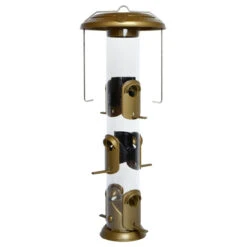 Nature's Way Deluxe 1.5 Qt Metal/Plastic Tube Bird Feeder 6 Ports