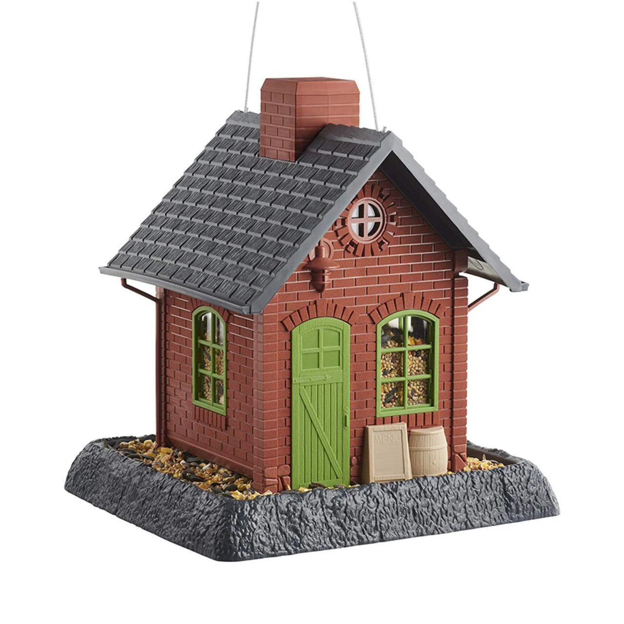 North States Old Town Pub Wild Bird 5 Lb Plastic Hopper Bird Feeder 4 Ports 1 North States Old Town Pub Wild Bird 5 Lb Plastic Hopper Bird Feeder 4 Ports