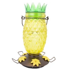 Perky-Pet Wild Bird 3.5 Lb Glass/Metal Top Fill Pineapple Bird Feeder 3 Ports