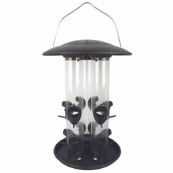 Perky-Pet Wild Bird And Finch 6 Lb Plastic Triple Tube Bird Feeder 12 Ports