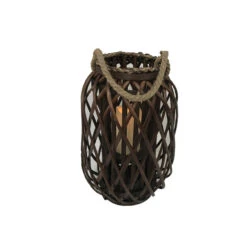 Infinity 16 In. Wood Willow Hanging Lantern Brown
