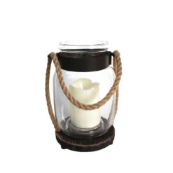 Infinity 9 In. Glass & Metal Hanging Lantern
