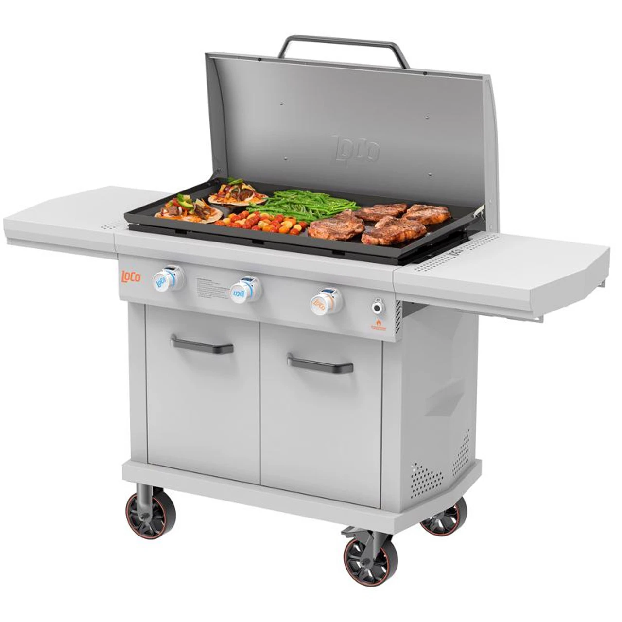 LoCo 3 Burner Liquid Propane Outdoor Griddle With Hood 1 LoCo 3 Burner Liquid Propane Outdoor Griddle With Hood