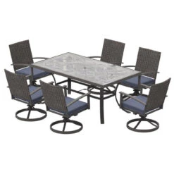 Living Accents Davenport 7 Pc Swivel Dining Set