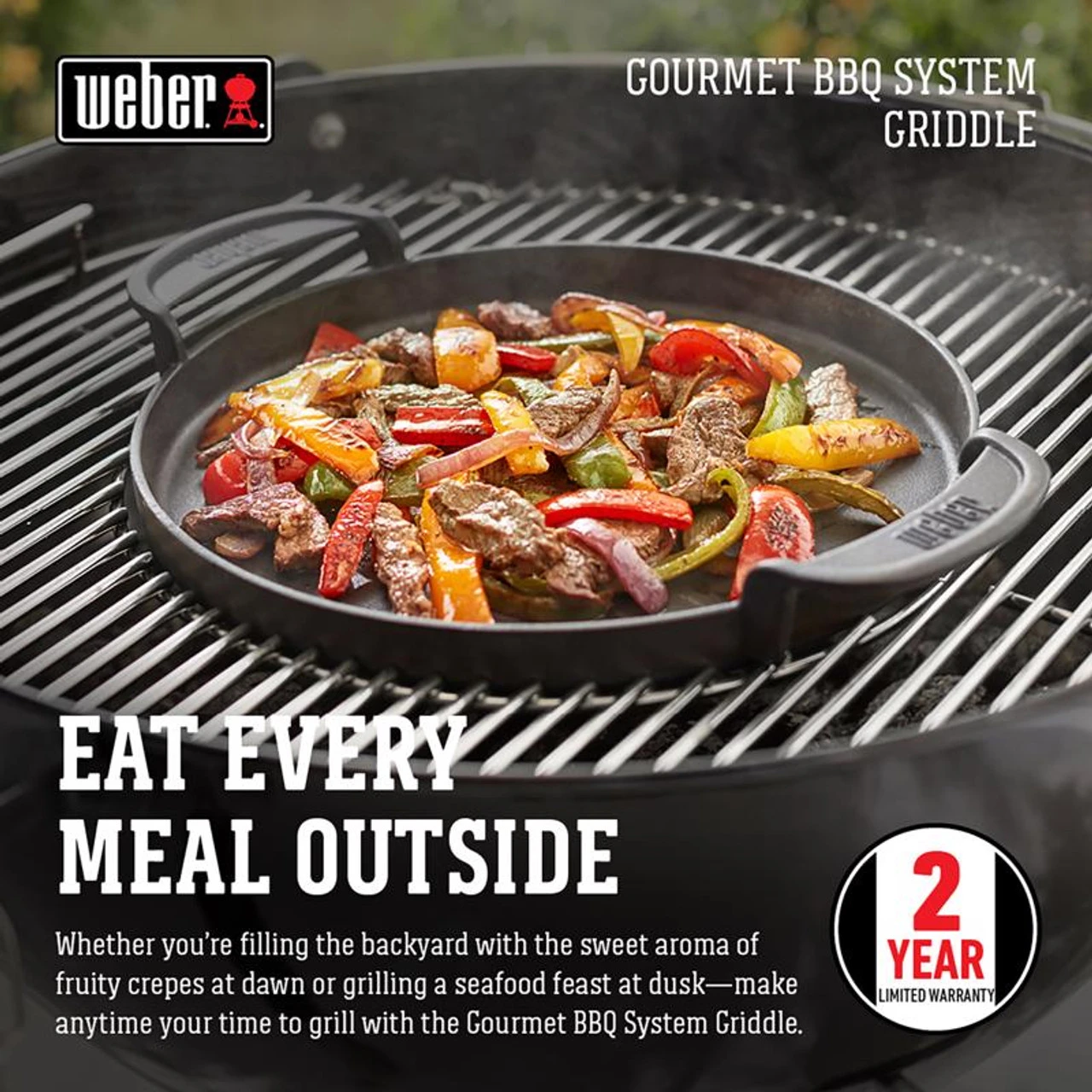 Weber 7421 Gourmet BBQ System Cast Iron Grill Top Griddle 2 Weber 7421 Gourmet BBQ System Cast Iron Grill Top Griddle - Image 2