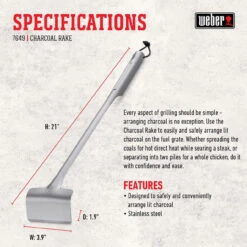 Weber 7649 Stainless Steel Silver Charcoal Rake -Cozy Kitchen Shop 8526717 A V2.eps High 72527.1648675727