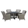 Living Accents Camas 5 Pc Black Steel Dining Set Gray