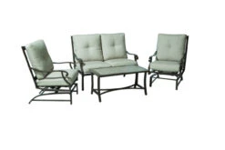 Living Accents Canmore 4 Pc Espresso Aluminum Deep Seating Set Sand