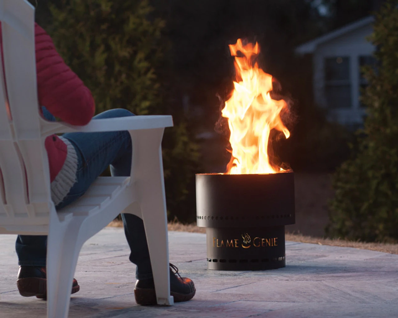 Flame Genie Cylindrical Open Wood Pellet Fire Pit 2 Flame Genie Cylindrical Open Wood Pellet Fire Pit - Image 2