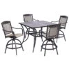 Living Accents Hailey 5 Pc Brown Aluminum Bar Height Set