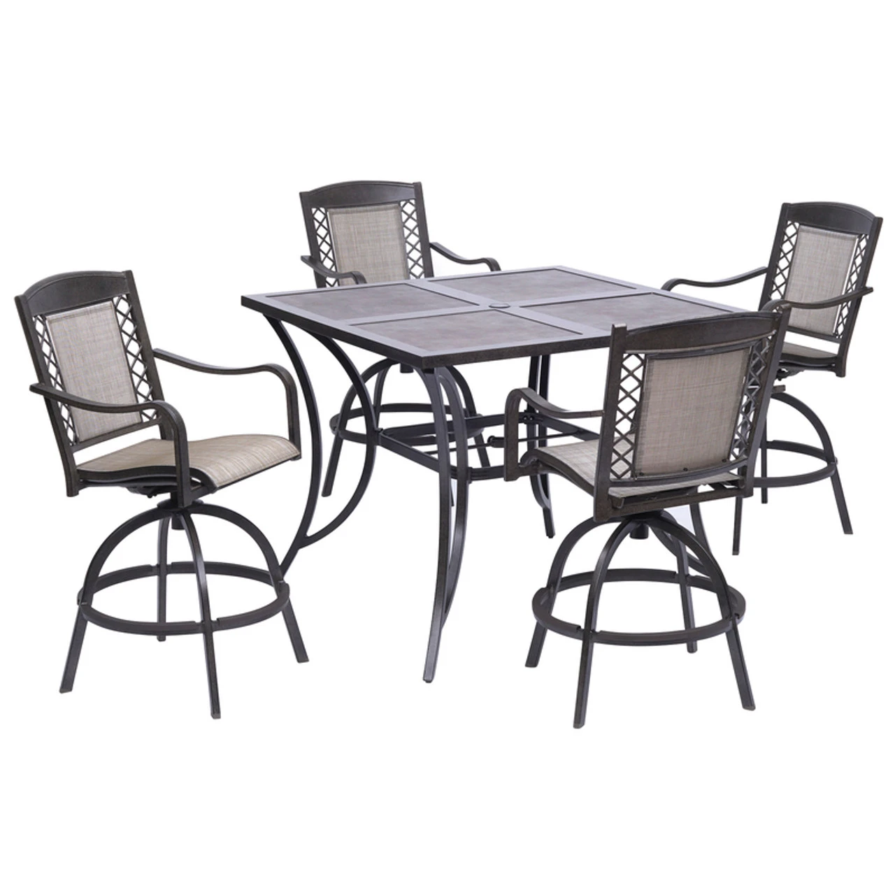 Living Accents Hailey 5 Pc Brown Aluminum Bar Height Set 1 Living Accents Hailey 5 Pc Brown Aluminum Bar Height Set