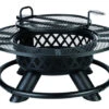 Living Accents Ranch Wood Fire Pit/Grill 47 In. H X 29 In. W X 29 In. D Steel